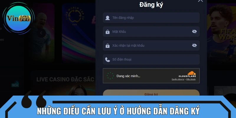 Lưu ý cần thực hiện ở hướng dẫn đăng ký