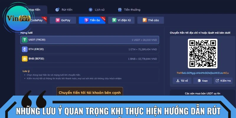 Những lưu ý khi rút vốn tại hệ thống